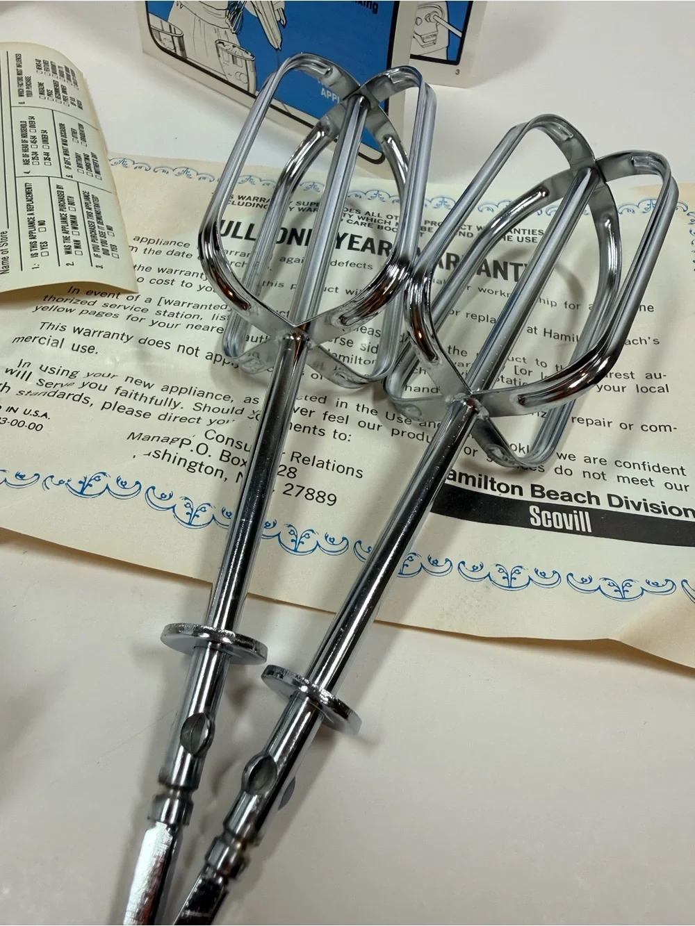 Vintage Hamilton Beach Scovill Hand mixer new in box white